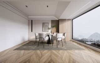 Glasweefselbehang nieuwbouw.