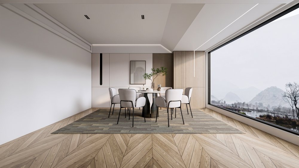 Glasweefselbehang nieuwbouw.