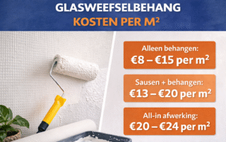 glasweefselbehang kosten per m2 schilder aan het werk en prijs per vierkante meter uitleg