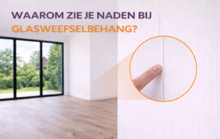 naden bij glasweefselbehang zichtbaar op muur oorzaak slecht aangebracht behang.