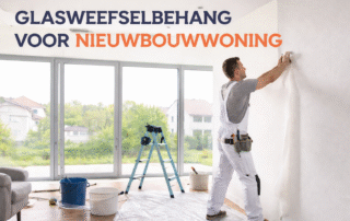 glasweefselbehang voor nieuwbouwwoning strak aangebracht op gladde muren zonder naden